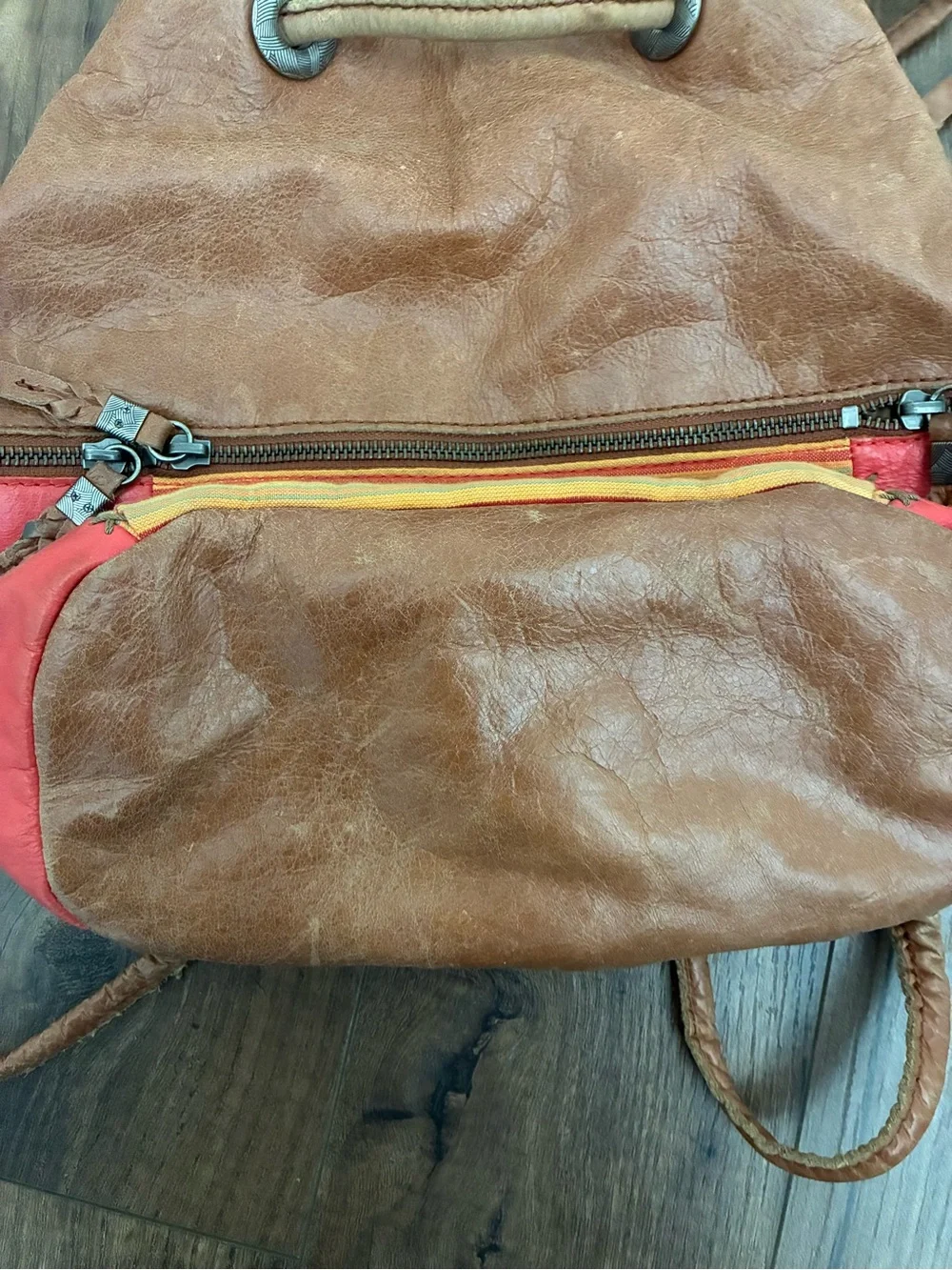 the sak Ventura Convertible Leather Backpack – Striped / Boho